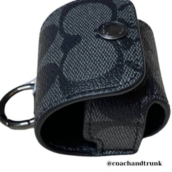 NWT COACH Charcoal and Black Earbud Case - Picture 4 of 9